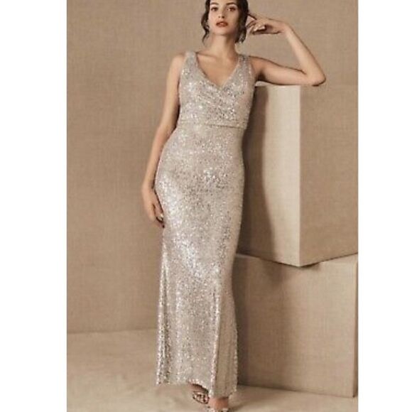 BHLDN Surrey Dress Silver Sequin dress